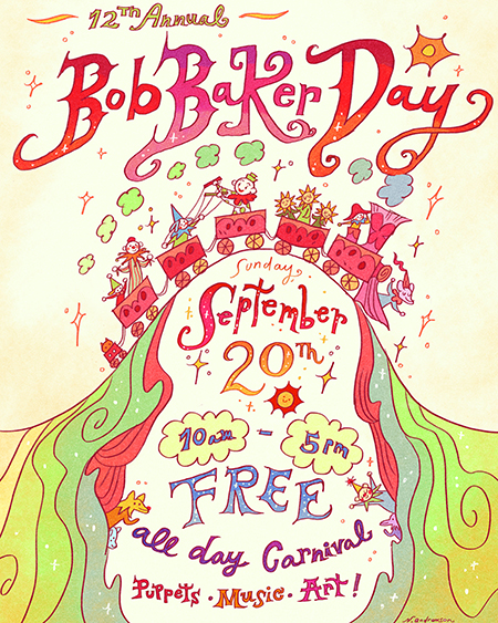 Colorful and magical poster for the 12th Annual Bob Baker Day festival