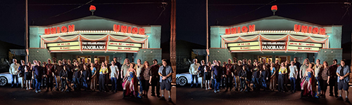group picture in stereo-mode of the LA 3-D Club's 70th birthday